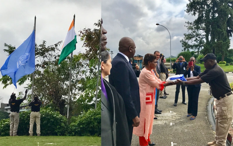 Le drapeau Onusien cède le mât au drapeau ivoirien