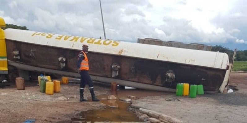 Axe Ferk Ouangolo Un Camion Citerne Se Renverse Avec Litres De